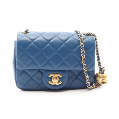 シャネル CHANEL マトラッセ ショルダーバッグ バッグ ラムスキン(羊革) レディース ブルー系 【中古】