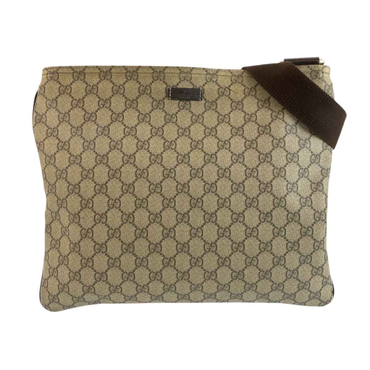 美品 GUCCI グッチ ベージュ ブラウン GGスプリームキャンバス ショルダーバッグ メッセンジャーバッグ 604141 【中古】