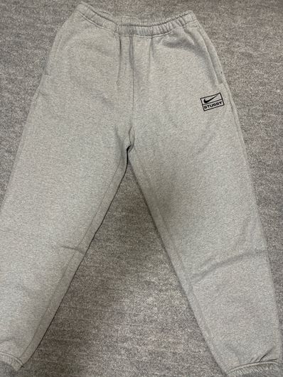 Stussy × Nike NRG Washed Fleece Pant (Asia Size) "Grey" DJ9491-063