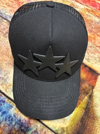 AMIRI 3 Star Trucker Hat "Black/Black"