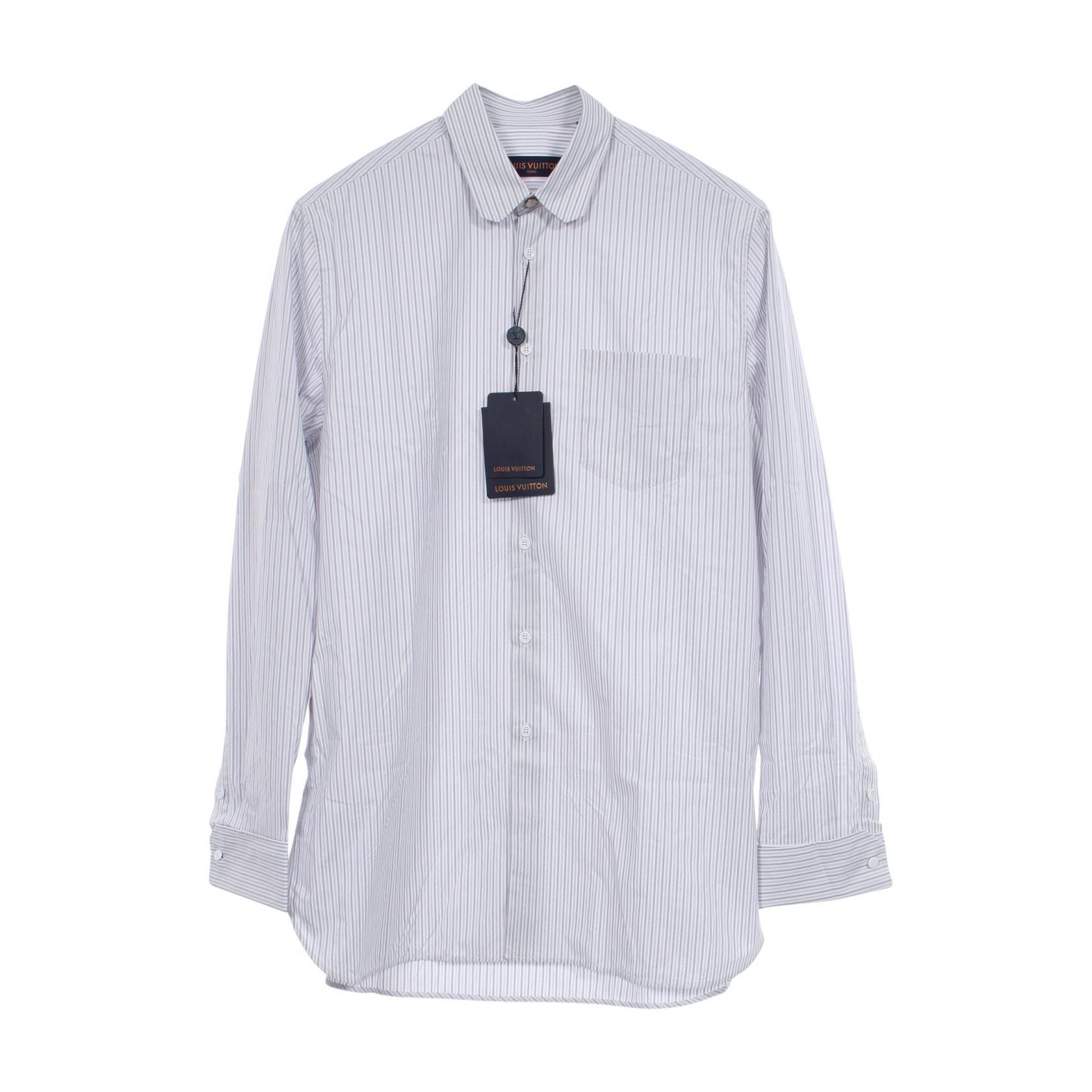 ルイ・ヴィトン LOUIS VUITTON ストライプ 長袖 衣料品 トップス コットン メンズ ホワイト系 / グレー系 RM192F OSW HHFS6W 【中古】