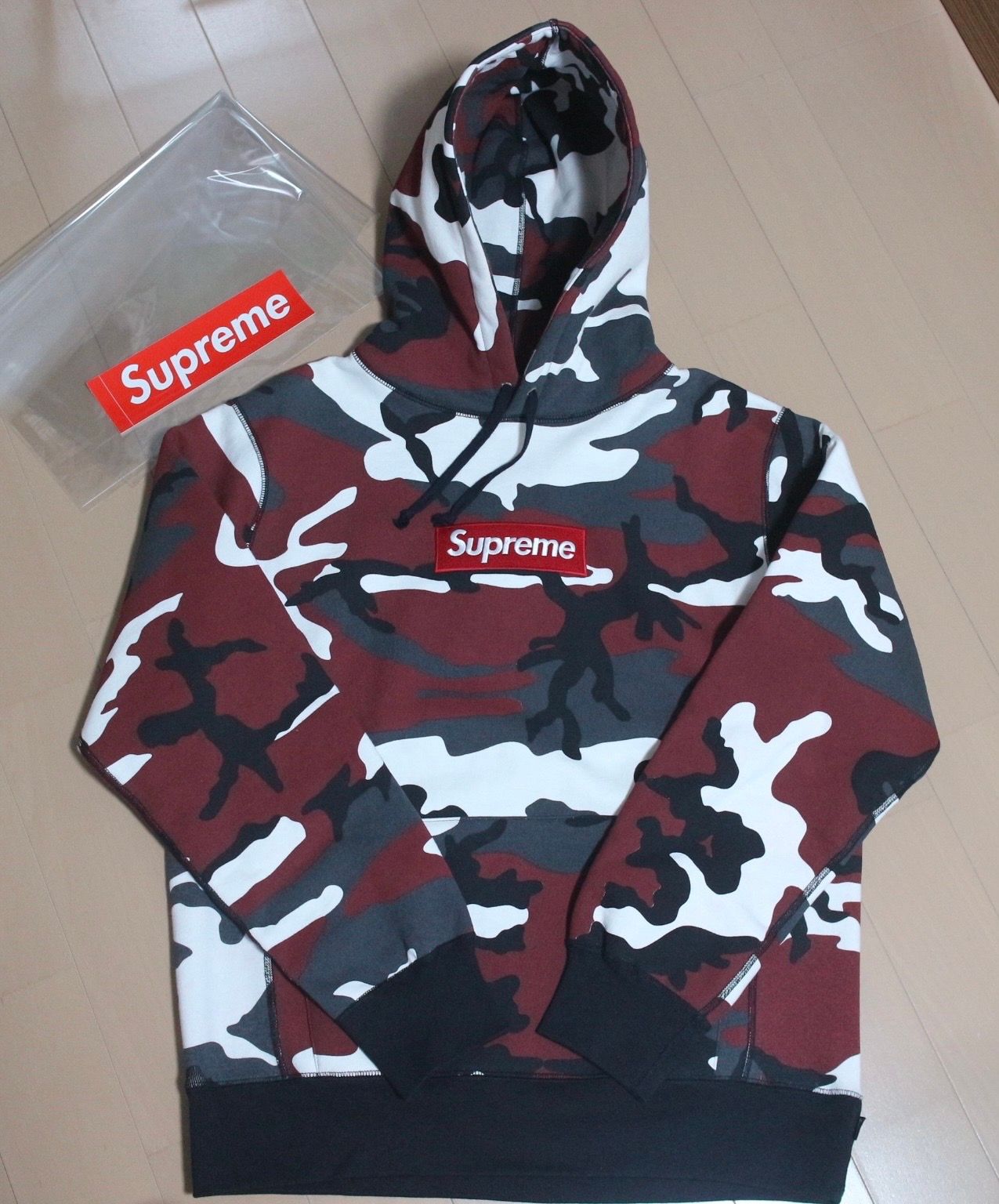 Supreme Box Logo Hooded Sweatshirt "Red Camouflage" (13FW)