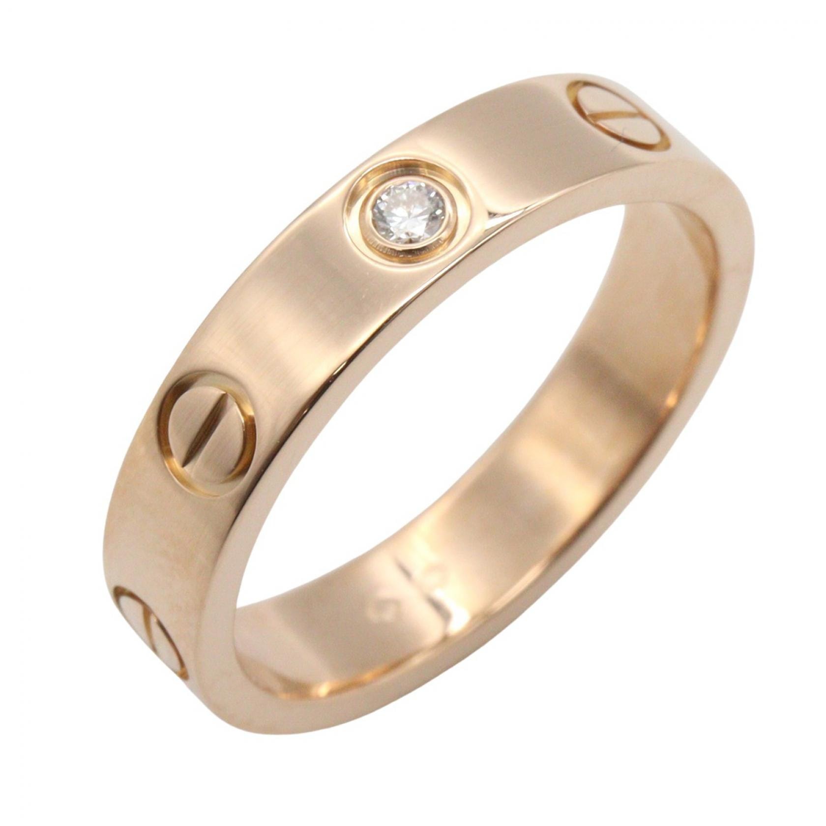 カルティエ CARTIER ミニラブリング 1PD リング・指輪 ジュエリー K18PG(ピンクゴールド) ダイヤモンド メンズ レディース ゴールド系 / クリア系 B4050700 【中古】