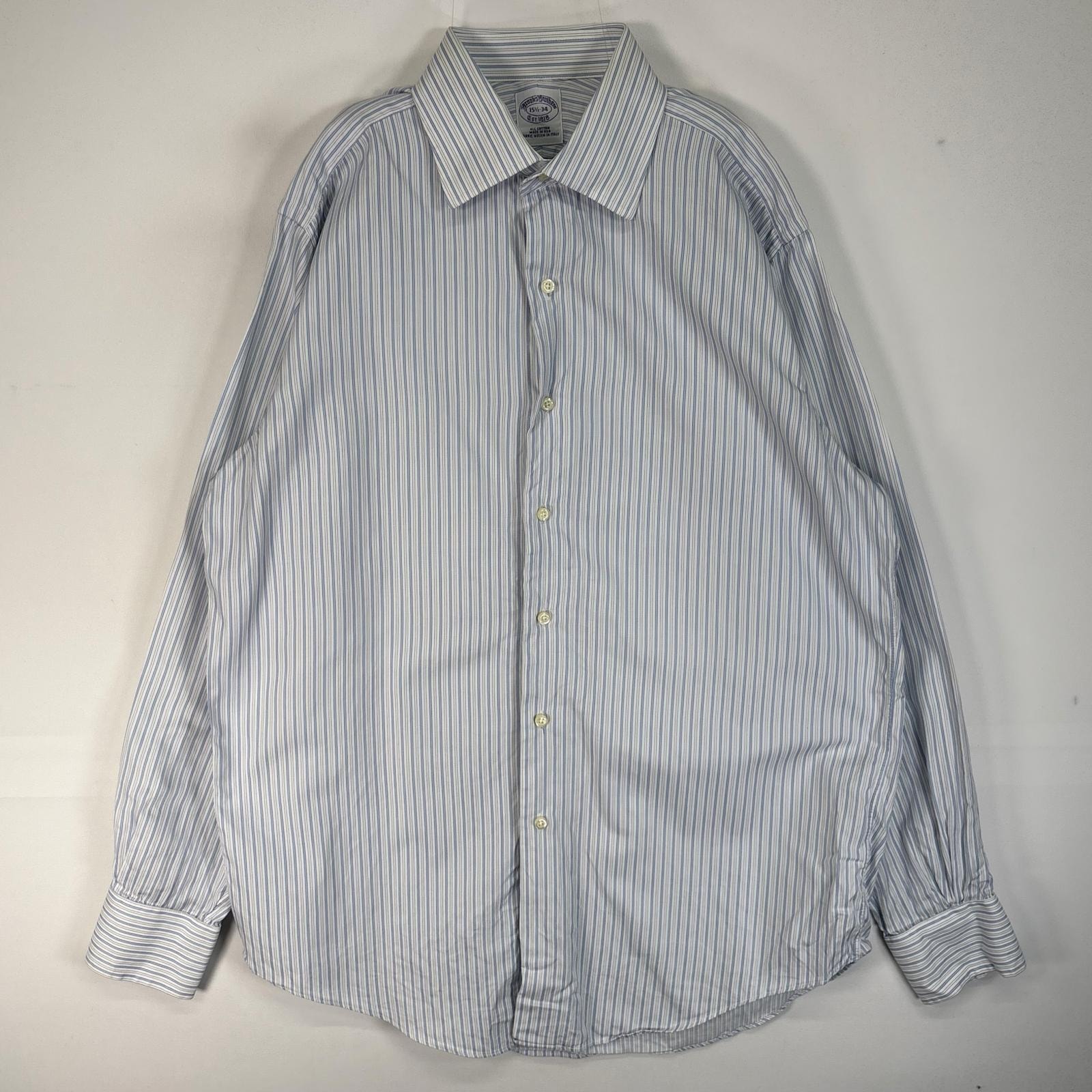古着 ブルックスブラザーズ Brooks Brothers 長袖シャツ USA製 カラーステイ M  ブルー系 ストライプ メンズ