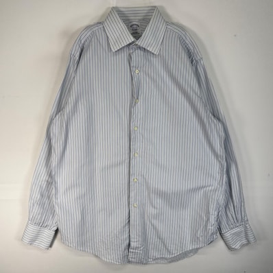 古着 ブルックスブラザーズ Brooks Brothers 長袖シャツ USA製 カラーステイ M ブルー系 ストライプ メンズ