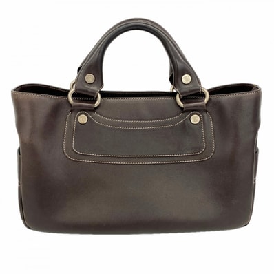 【6fb2573-k】セリーヌ ハンドバッグ ブギーバッグ レザー ブラウン シルバー金具【中古】レディース