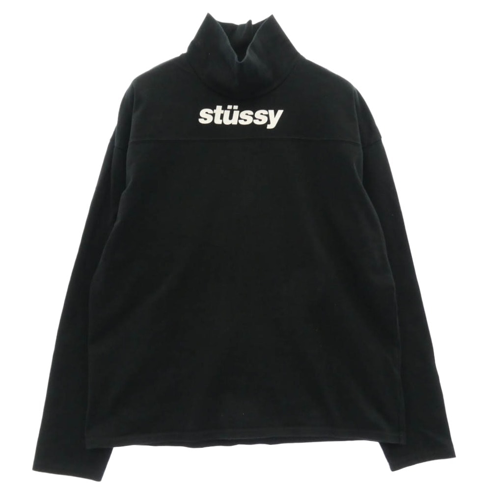 STUSSY ステューシー カットソー ロゴ プリント ハイネック ロングスリーブ 長袖 カットソー ブラック系 S【中古】