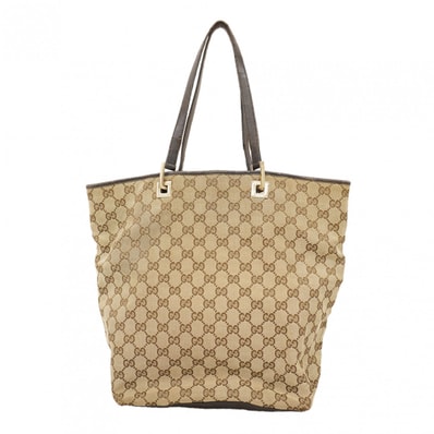 【6de5808-k】グッチ トートバッグ GGキャンバス 002 1098 キャンバス ブラウン ベージュ シャンパンゴールド金具【中古】レディース
