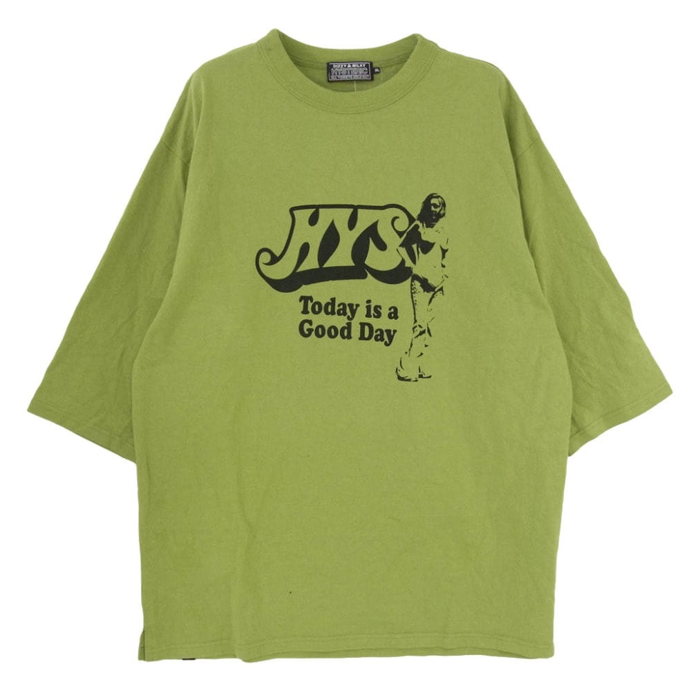 HYSTERIC GLAMOUR ヒステリックグラマー 02231CT24 GOOD DAY 五分袖 Tシャツ カットソー グリーン系 XL【中古】