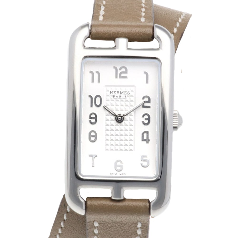 エルメス ナンタケット 腕時計 時計 ステンレススチール NA2.210 クオーツ 磨き直し済 レディース 1年保証 HERMES  中古