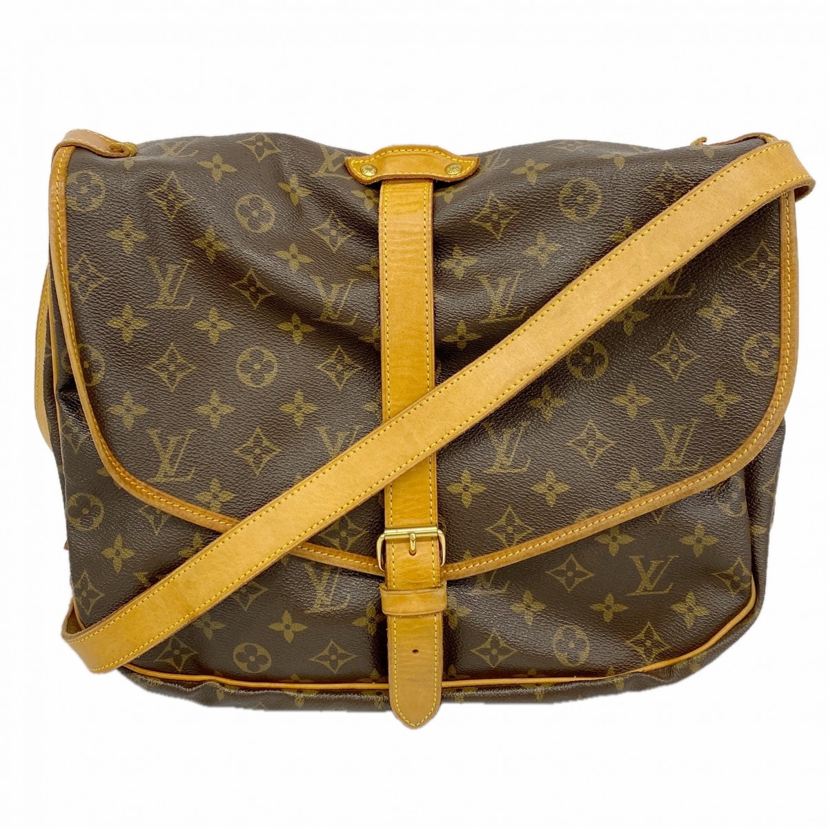 【6dc3275】ルイヴィトン ショルダーバッグ モノグラム ソミュール35 M42254 ブラウン【中古】レディース