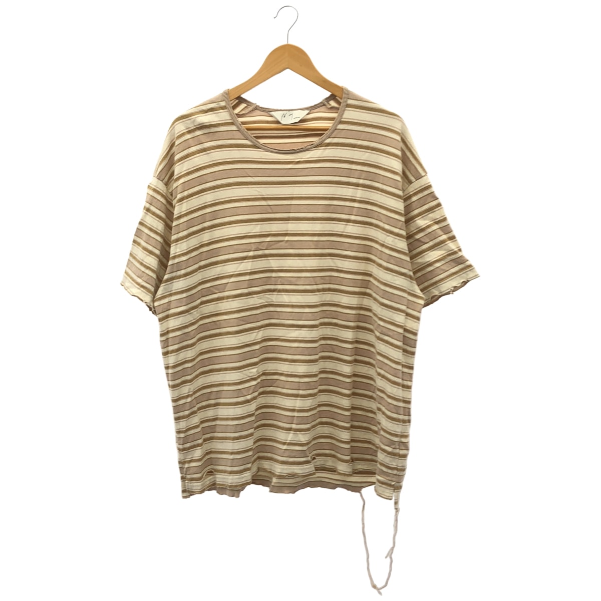 アンセルム ベージュ マルチボーダー Tシャツ 2