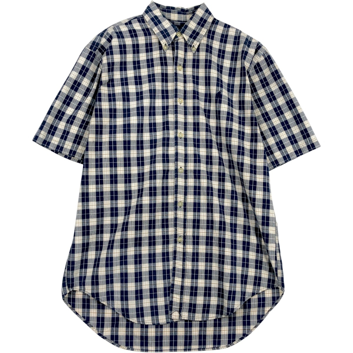 古着 ラルフローレン Ralph Lauren BLAIRE ワンポイント 半袖 ボタンダウン チェックシャツ メンズM相当/eaa641171