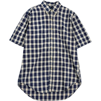 古着 ラルフローレン Ralph Lauren BLAIRE ワンポイント 半袖 ボタンダウン チェックシャツ メンズM相当/eaa641171