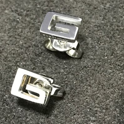 GUCCI 750 WG ピアス グッチ K18WG Gモチーフ
