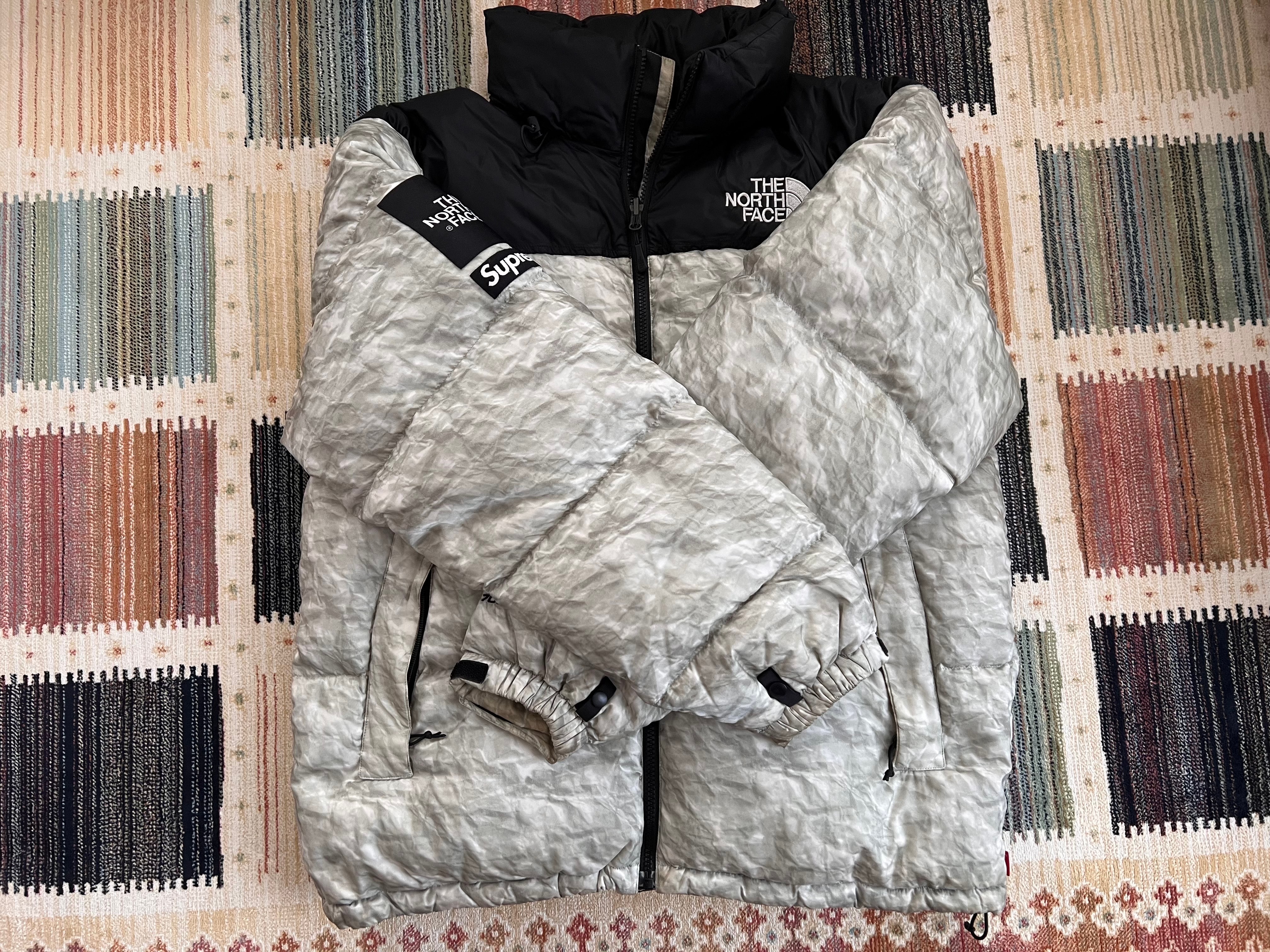 Supreme x The North Face Nuptse Jacket "White Paper Print"