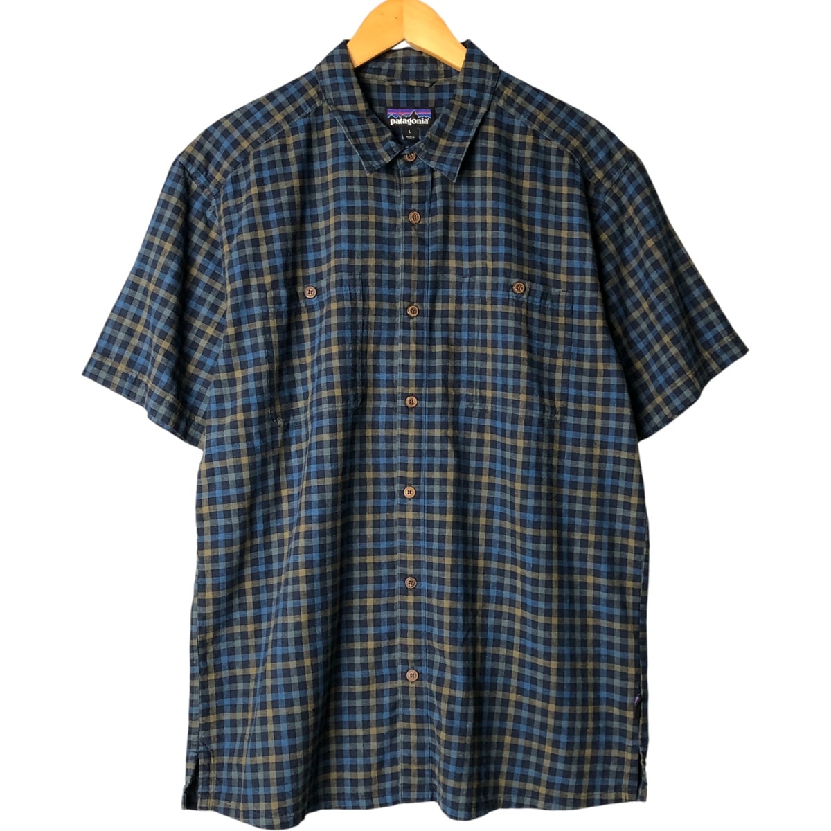 古着 パタゴニア Patagonia バックステップシャツ 53139FA16 半袖 チェックシャツ メンズL相当 16年製 ボックスシャツ/eaa581846