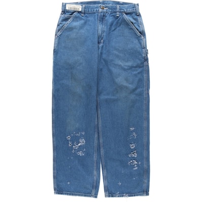 古着 カーハート Carhartt Original Dungaree Fit ロゴパッチ デニムペインターパンツ メンズw32相当/eaa631206