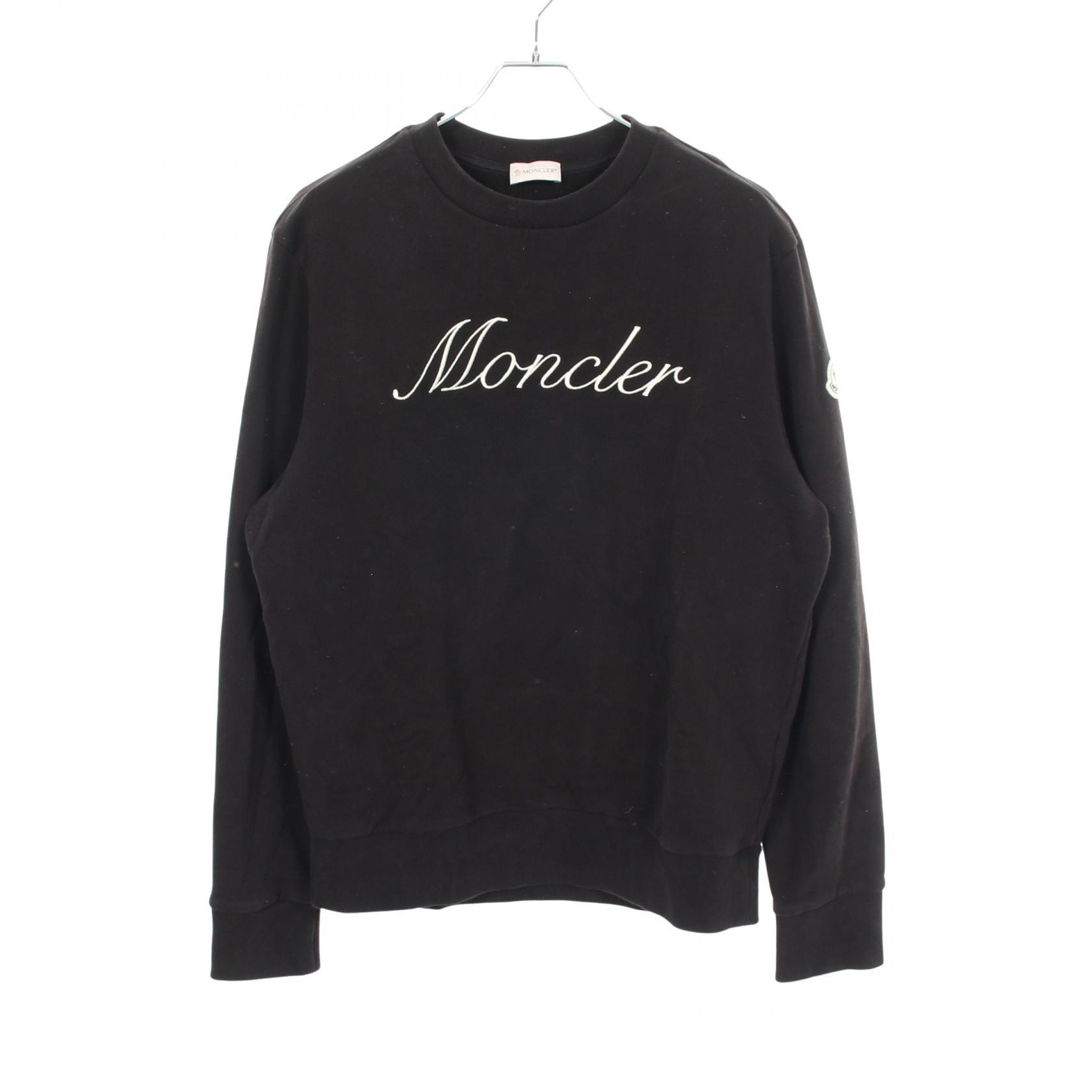 モンクレール MONCLER ロゴ刺繍 スウェット 衣料品 トップス コットン メンズ ブラック系 8G00033 【中古】