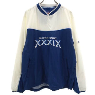 Reebok リーボック 未使用 ウインドブレーカー M ブルー系 スーパーボウルXXXVIII 裏メッシュ タグ付き