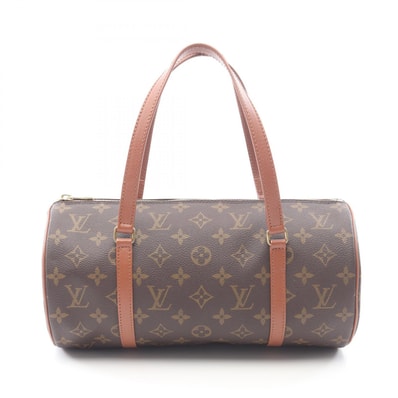 ルイ・ヴィトン LOUIS VUITTON パピヨン30 旧型 ハンドバッグ バッグ PVCコーティングキャンバス レザー モノグラム レディース ブラウン系 M51365 【中古】
