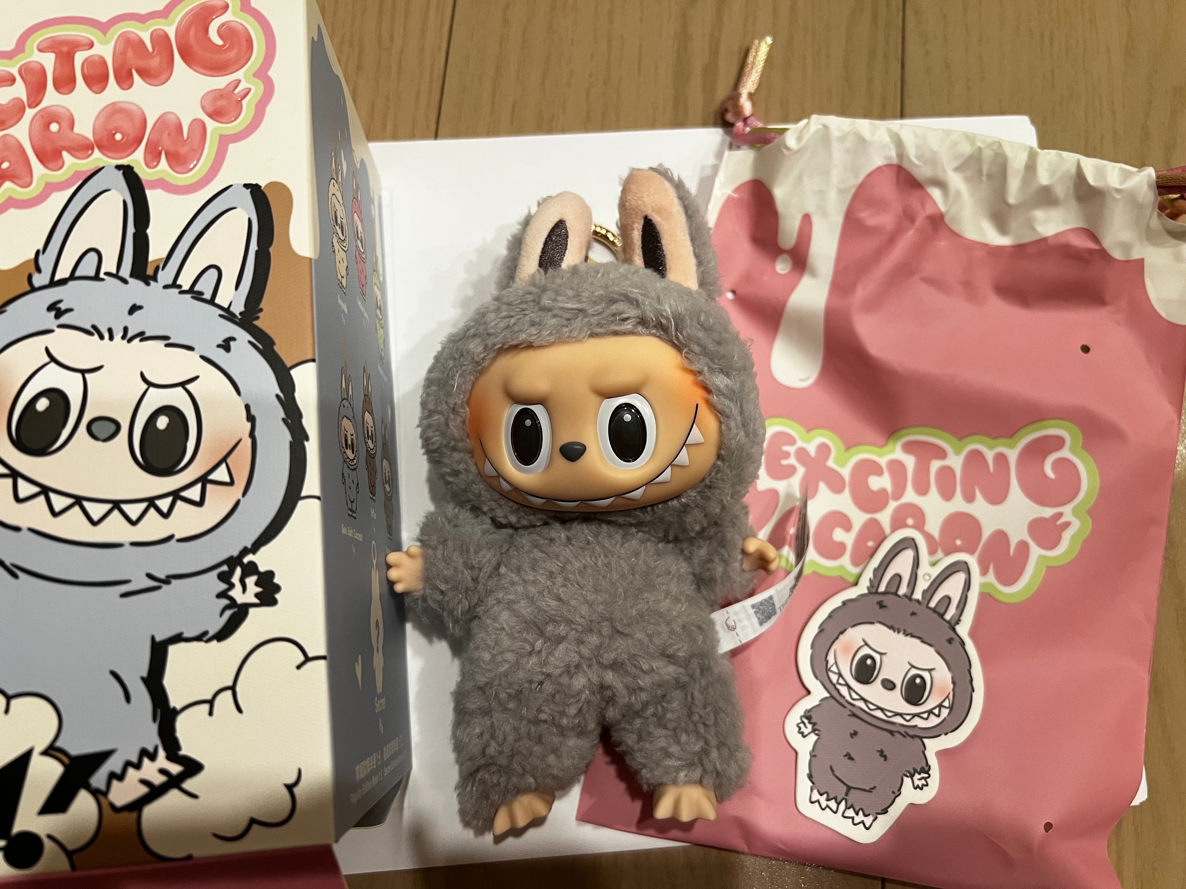 POP MART THE MONSTERS (LABUBU) Exciting Macaron Plush Series SESAME BEAN