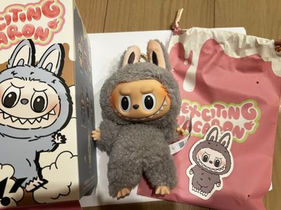 POP MART THE MONSTERS (LABUBU) Exciting Macaron Plush Series SESAME BEAN