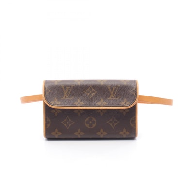 ルイ・ヴィトン LOUIS VUITTON ポシェットフロランティーヌ モノグラム ウエストバッグ ボディバッグ バッグ PVCコーティングキャンバス レザー レディース ブラウン系 M51855 【中古】
