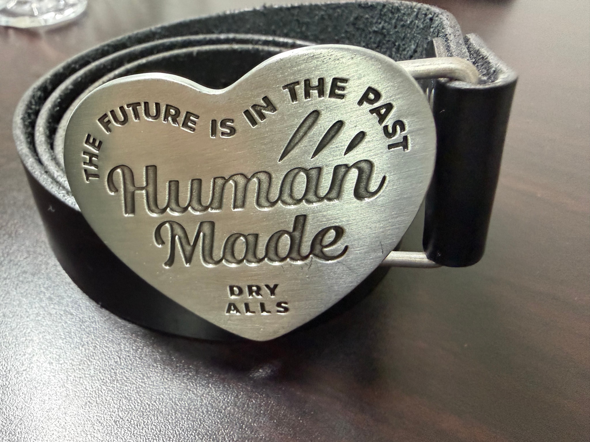 HUMAN MADE Leather Buckle Belt "Silver"