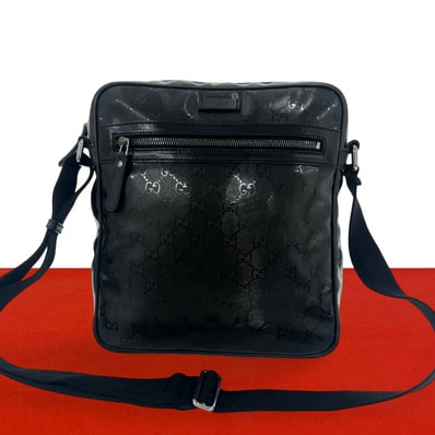 GUCCI グッチ GGインプリメ ロゴ 柄 PVC レザー ショルダーバッグ ブラック
35984