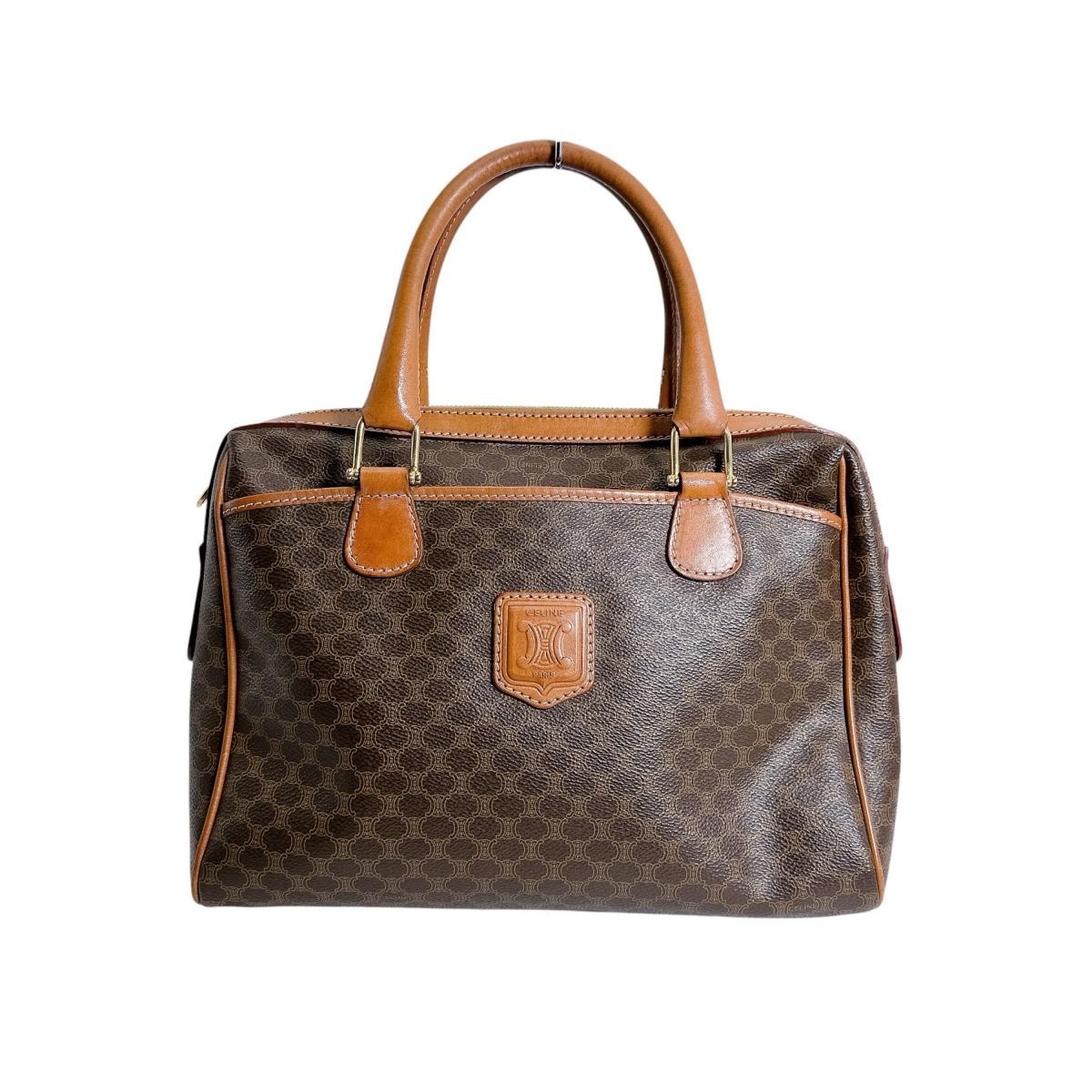 セリーヌ CELINE マカダム レザー ハンドバッグ