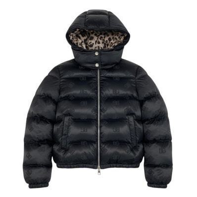 新品未使用 DOLCE&GABBANA ドルチェアンドガッバーナ 定価44万 現行 DGロゴ パテッド サテンジャカード ダウンジャケット ブラック ナイロン ポリエステル/ ダックダウン ダックフェザー/ ダウンジャケット A3-00133 【中古】