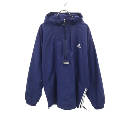 adidas アディダス 90s オールド アノラックパーカー M ネイビー プルオーバー 裏メッシュ