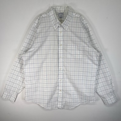古着 ブルックスブラザーズ Brooks Brothers 長袖シャツ チェック 胸ポケ ボタンダウン XL ホワイト系 マルチカラー メンズ