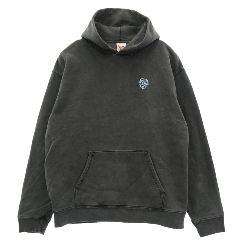 Girls Don't Cry ガールズドントクライ パーカー 伊勢丹限定 Washed GDC Logo Hoodie ウォッシュ加工 ロゴ プルオーバー フーディー パーカー グレー系 XL【中古】