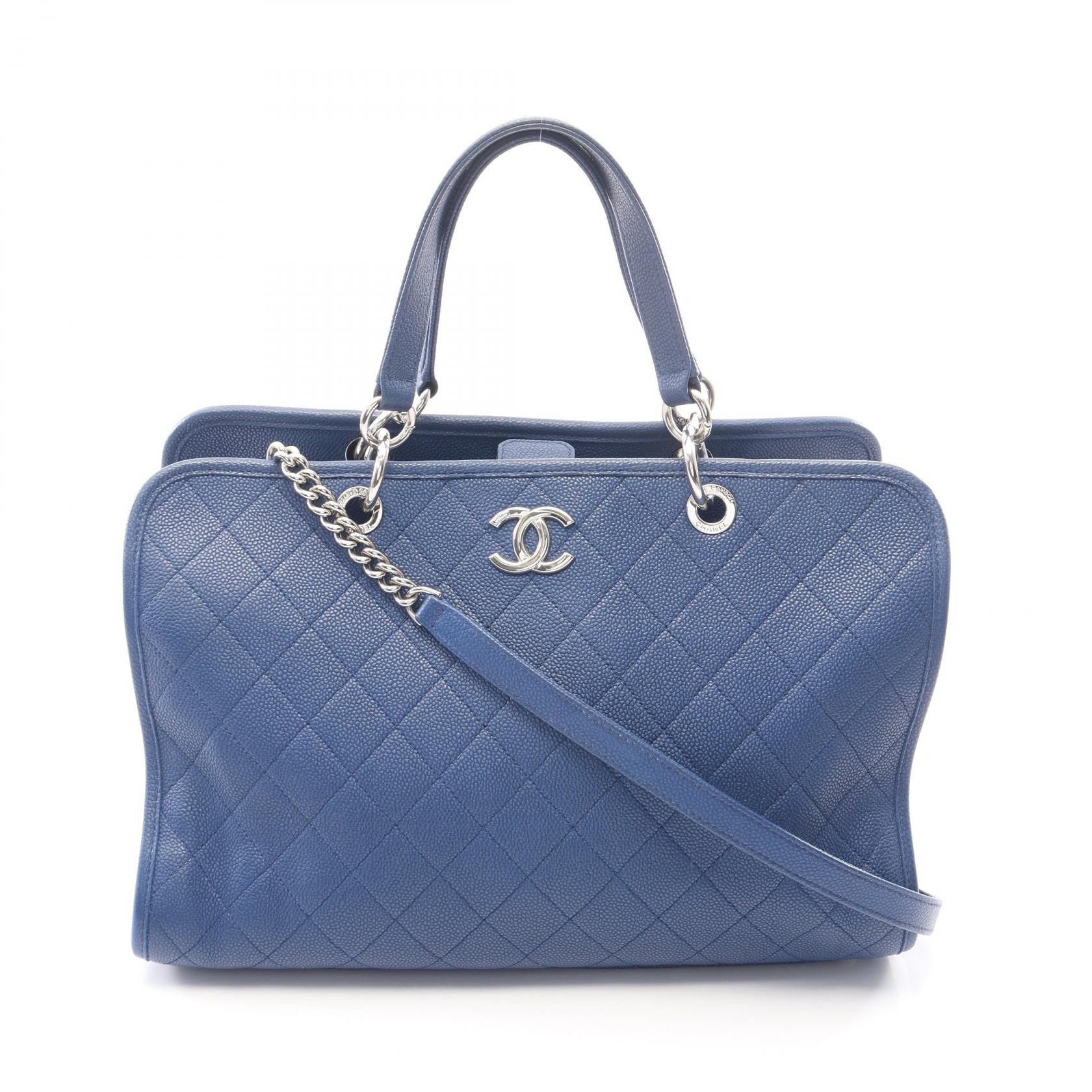 シャネル CHANEL マトラッセ 2WAY トートバッグ バッグ キャビアスキン(グレインドカーフ) レディース ブルー系 【中古】