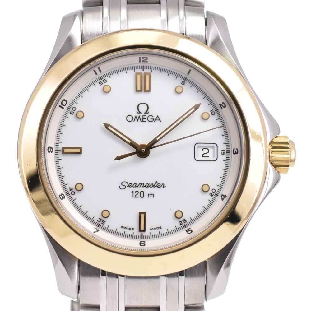 オメガ OMEGA 2311.20 シーマスター 120m デイト YGベゼル クォーツ メンズ 良品 保証書付き C#146644