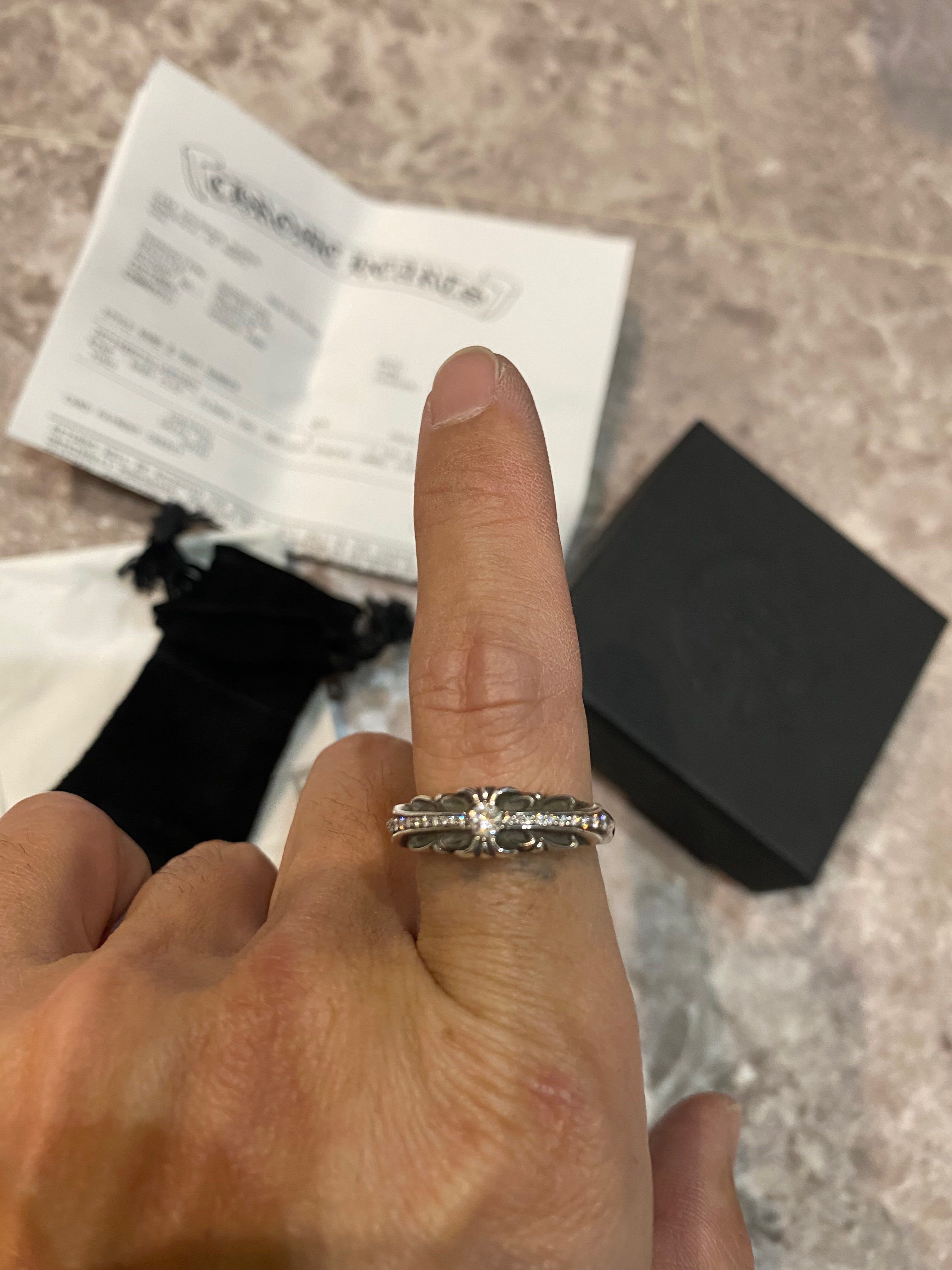 Chrome Hearts Baby Classic Ring W / Floral Cross "Silver"