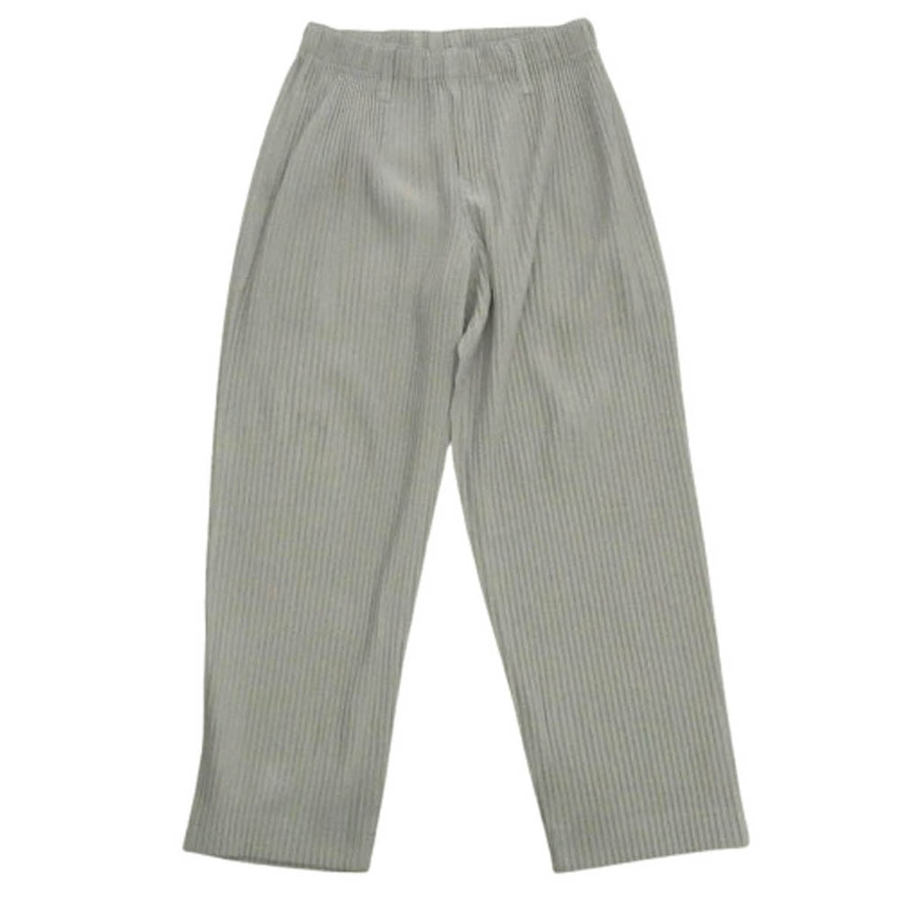 HOMME PLISSE ISSEY MIYAKE オム プリッセ イッセイミヤケ パンツ HP55JF150 BASICS ベーシック ストレート プリーツ加工 パンツ グレー グレー系【中古】