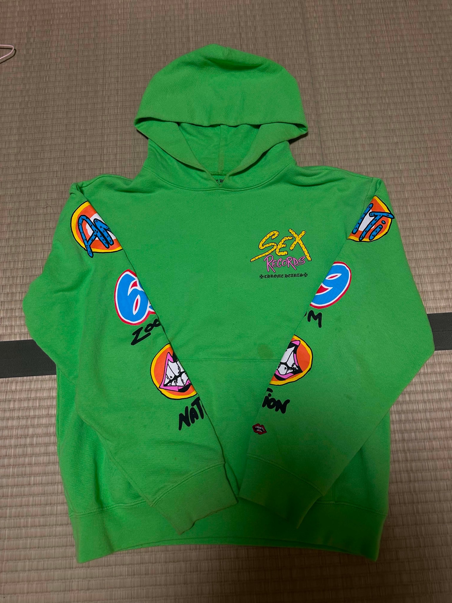 Chrome Hearts Matty Boy Sex Records Hoodie "Citrus Green"