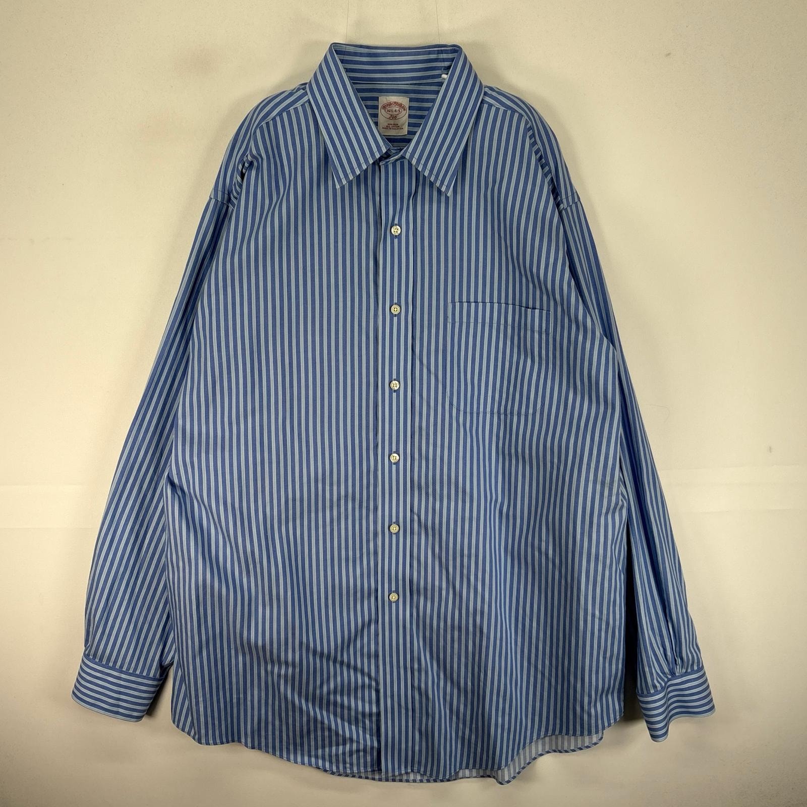 古着 ブルックスブラザーズ Brooks Brothers 長袖シャツ 胸ポケット L  ブルー系 ストライプ メンズ