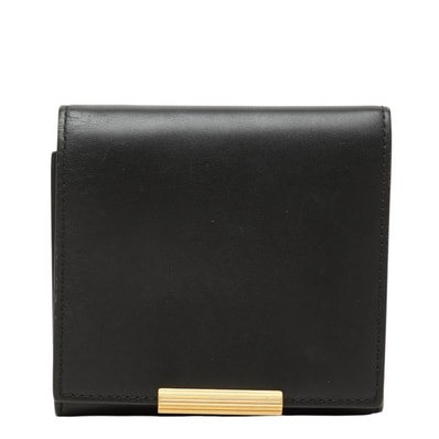 ボッテガヴェネタ ヴィンテージ 三つ折り財布 ブラック レザー レディース BOTTEGAVENETA 中古
