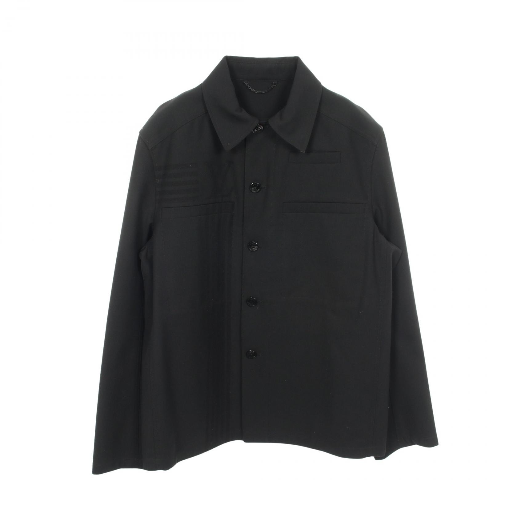 ルイ・ヴィトン LOUIS VUITTON カラコラムシャツジャケット カバーオール 衣料品 アウター ウール ポリエステル メンズ ブラック系 RM222V TTX HNB05W 【中古】