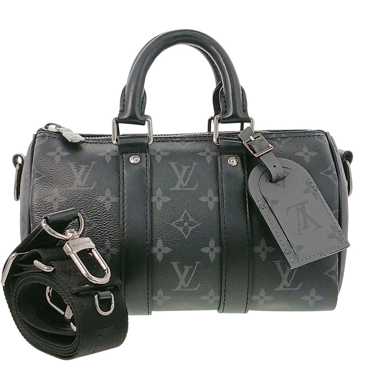 LOUIS VUITTON ルイ・ヴィトン キーポル・バンドリエール 25 2wayバッグ ショルダーバッグ ボストンバッグ M46271 モノグラムエクリプス ブラック  メンズ【中古】