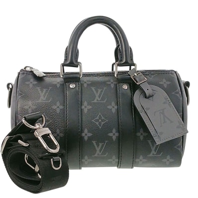 LOUIS VUITTON ルイ・ヴィトン キーポル・バンドリエール 25 2wayバッグ ショルダーバッグ ボストンバッグ M46271 モノグラムエクリプス ブラック メンズ【中古】