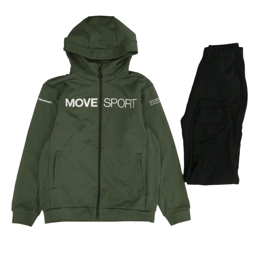 DESCENTE デサント セットアップ DMMWJF24 DMMWJG24 S.F.TECH SHIELD パーカー スウェット パンツ セットアップ カーキ系 ブラック系 S【中古】