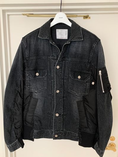 sacai Denim x MA-1 Jacket "Black"