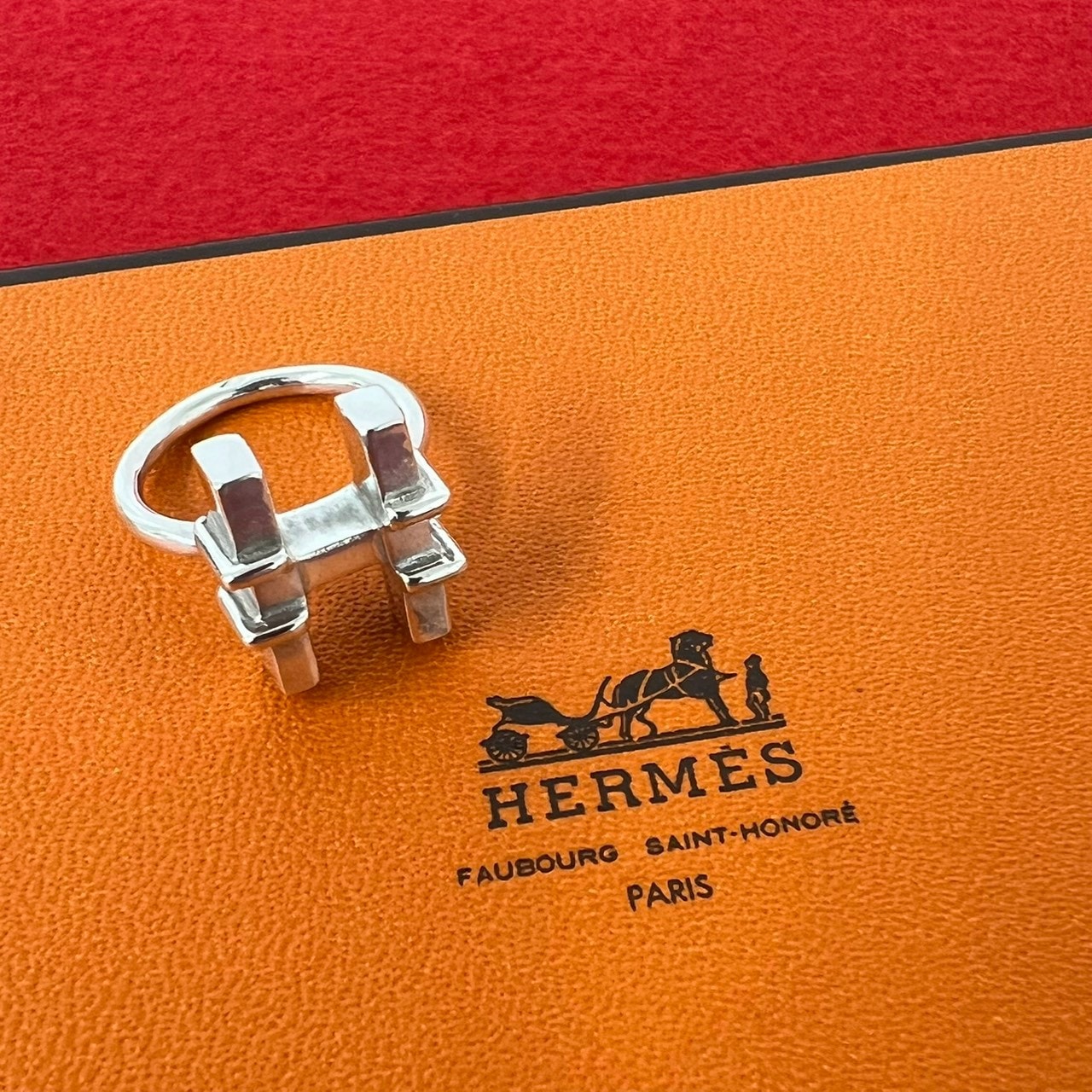 HERMES エルメス H モチーフ リング シルバー800 リング・指輪 8号 シルバー
 45483