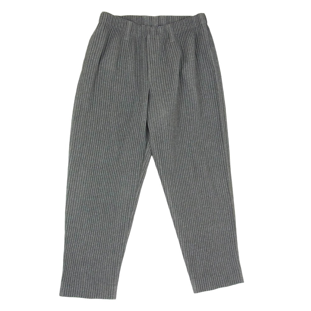 HOMME PLISSE ISSEY MIYAKE オム プリッセ イッセイミヤケ 19SS HP91FF006 プリーツ テーパード パンツ グレー系 2【中古】