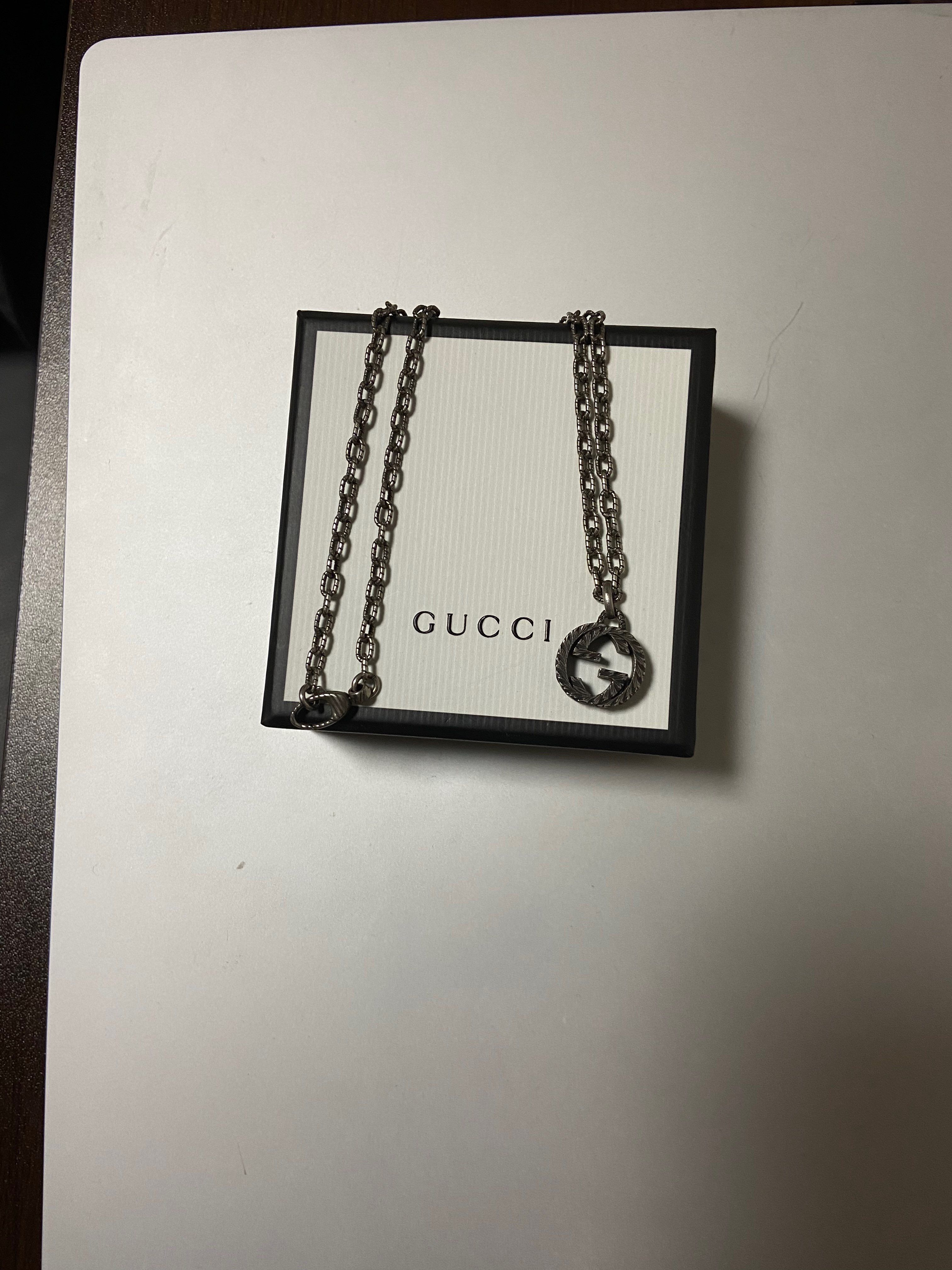 GUCCI Interlocking G Pendant Necklace